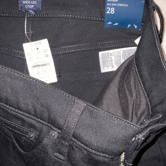 NWT J.Crew Factory Black Cropped wide-leg black jean all-day stretch SZ 28 & 31 - Picture 6 of 10